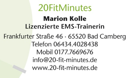 20-fit-minutes, Marion Kolle, Bad Camberg, persönliche Betreuung, EMS, Training